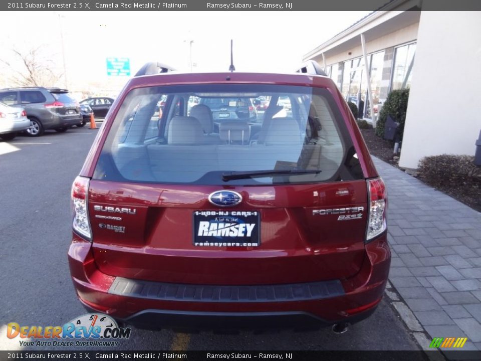 2011 Subaru Forester 2.5 X Camelia Red Metallic / Platinum Photo #6