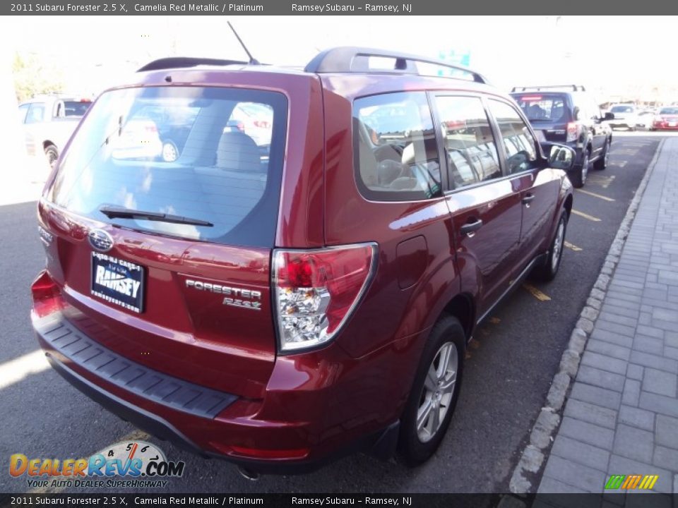 2011 Subaru Forester 2.5 X Camelia Red Metallic / Platinum Photo #7