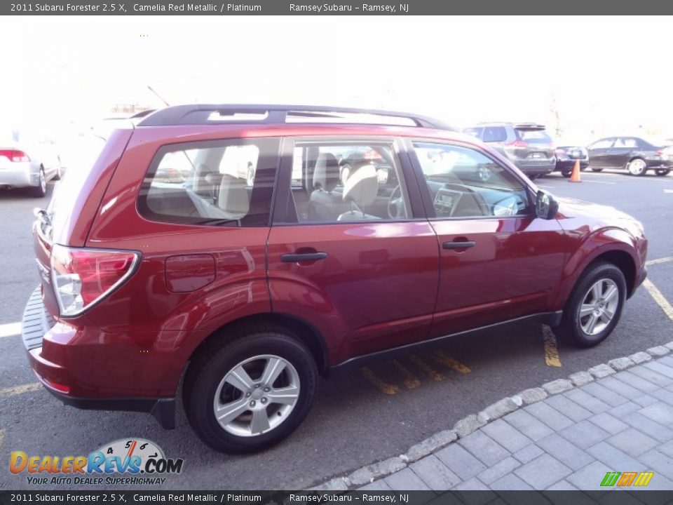 2011 Subaru Forester 2.5 X Camelia Red Metallic / Platinum Photo #8