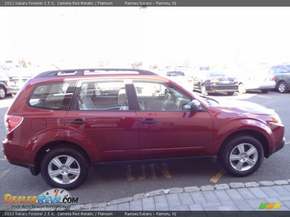 2011 Subaru Forester 2.5 X Camelia Red Metallic / Platinum Photo #9