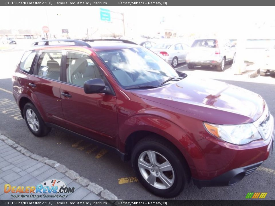 2011 Subaru Forester 2.5 X Camelia Red Metallic / Platinum Photo #10