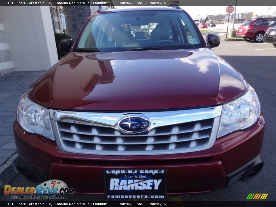 2011 Subaru Forester 2.5 X Camelia Red Metallic / Platinum Photo #12