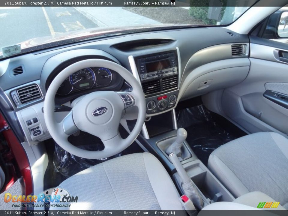 2011 Subaru Forester 2.5 X Camelia Red Metallic / Platinum Photo #30
