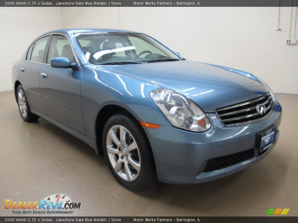 2006 Infiniti G 35 x Sedan Lakeshore Slate Blue Metallic / Stone Photo #1