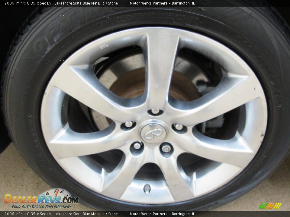 2006 Infiniti G 35 x Sedan Lakeshore Slate Blue Metallic / Stone Photo #11