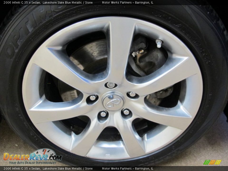 2006 Infiniti G 35 x Sedan Lakeshore Slate Blue Metallic / Stone Photo #12