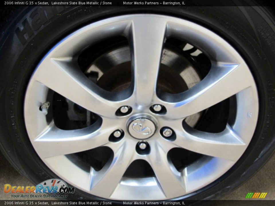 2006 Infiniti G 35 x Sedan Lakeshore Slate Blue Metallic / Stone Photo #14