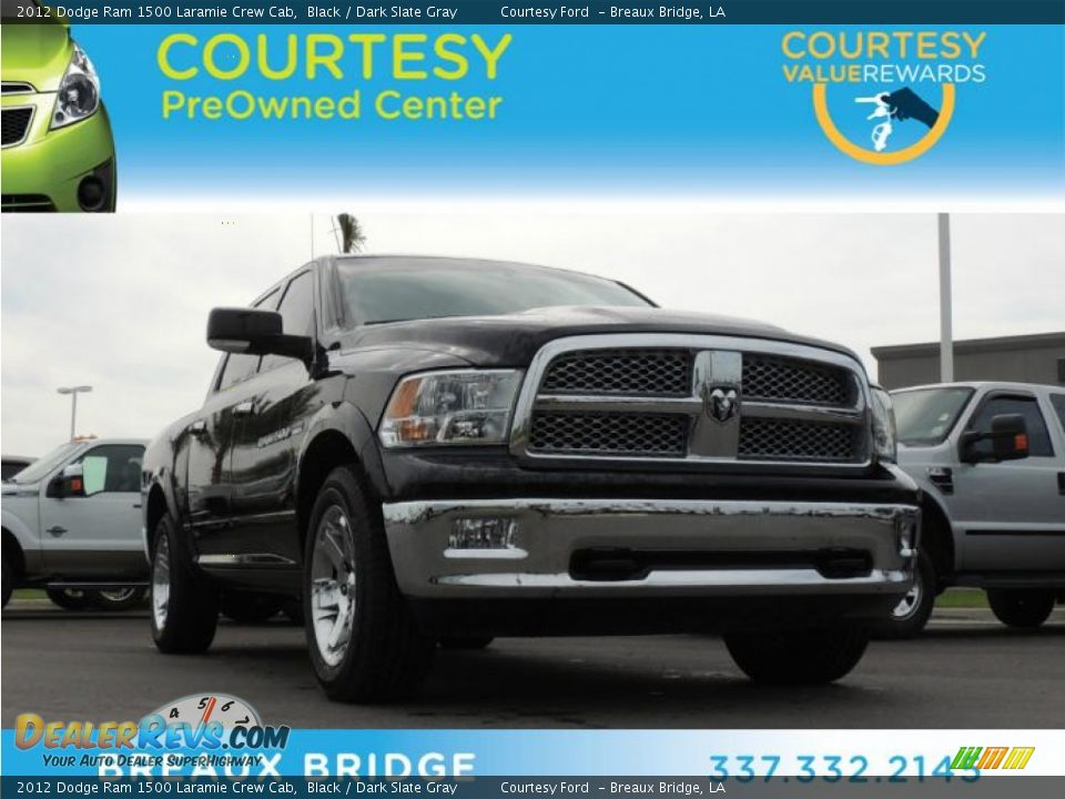 2012 Dodge Ram 1500 Laramie Crew Cab Black / Dark Slate Gray Photo #1