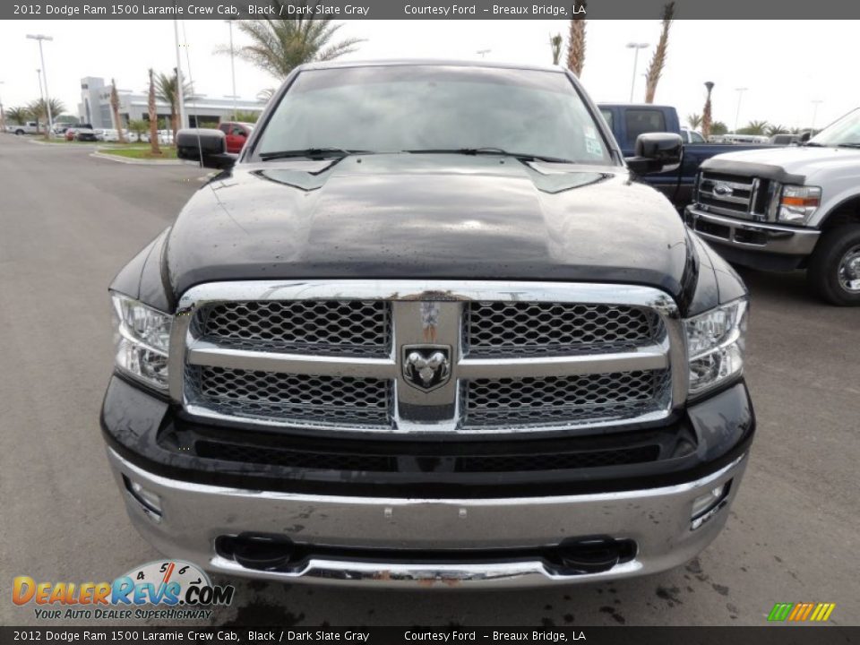 2012 Dodge Ram 1500 Laramie Crew Cab Black / Dark Slate Gray Photo #2