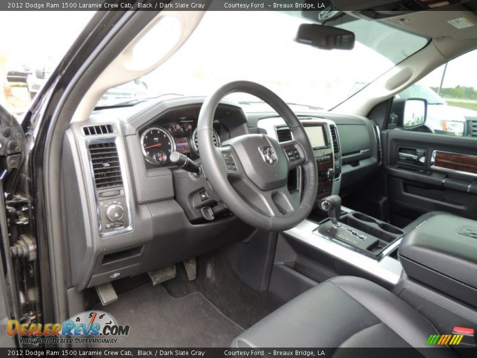2012 Dodge Ram 1500 Laramie Crew Cab Black / Dark Slate Gray Photo #13