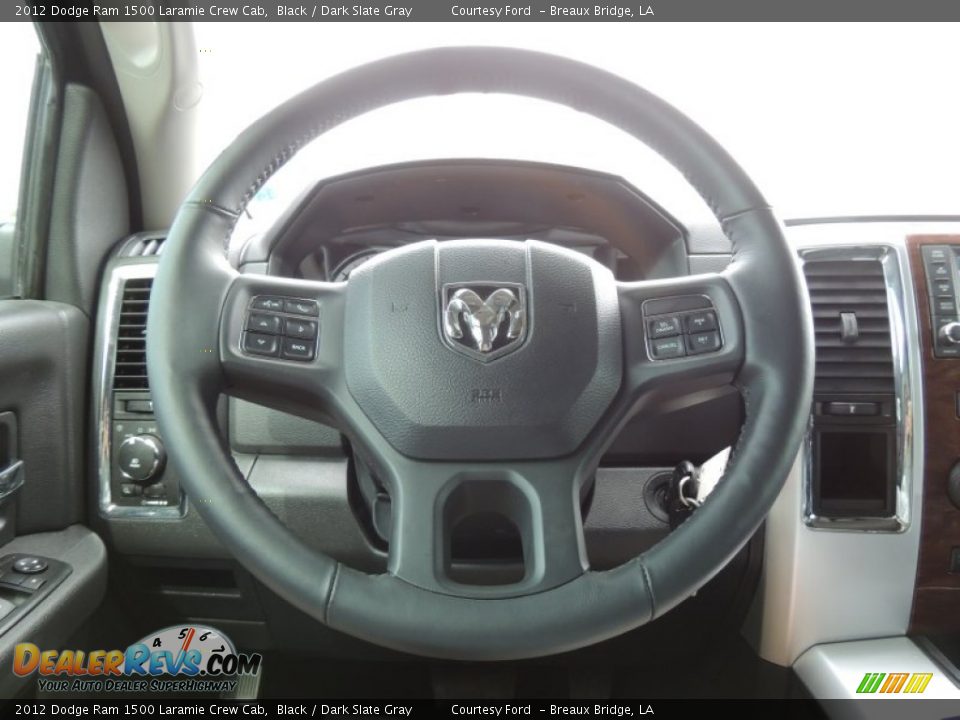 2012 Dodge Ram 1500 Laramie Crew Cab Black / Dark Slate Gray Photo #15