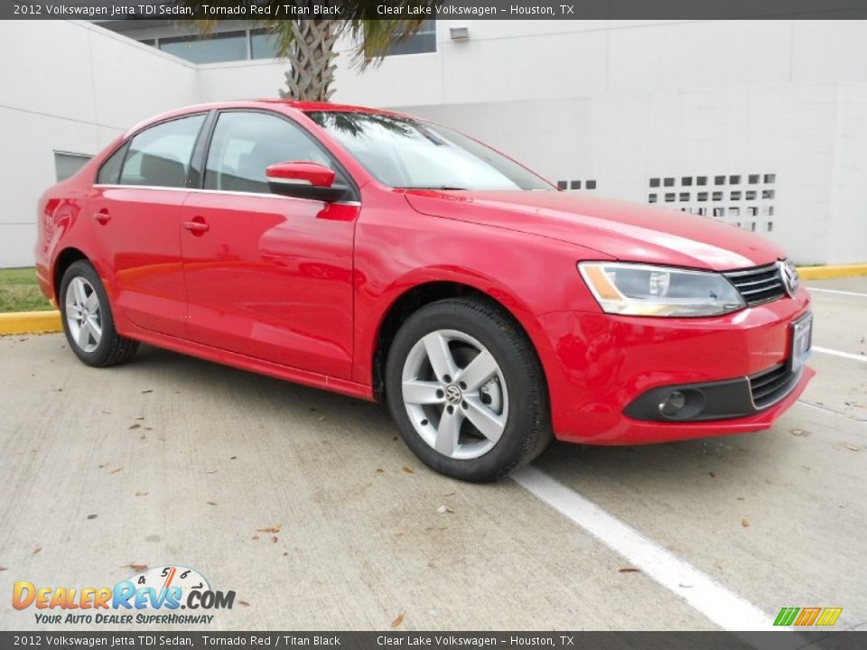 2012 Volkswagen Jetta TDI Sedan Tornado Red / Titan Black Photo #1