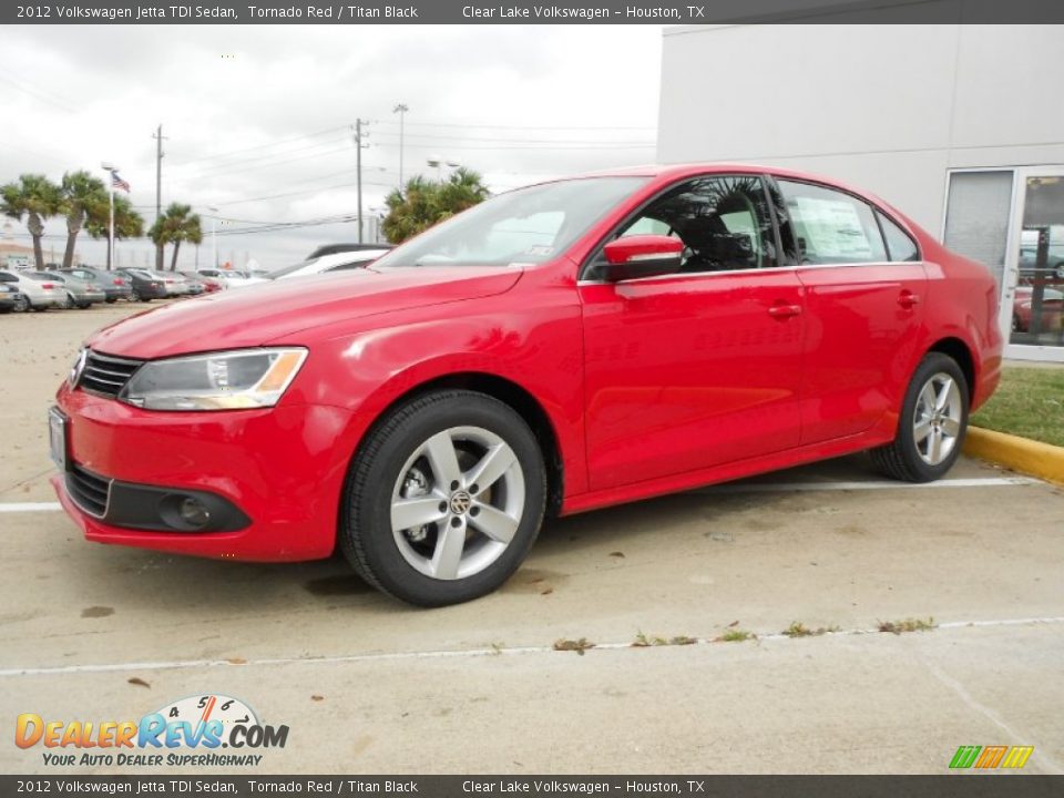2012 Volkswagen Jetta TDI Sedan Tornado Red / Titan Black Photo #3