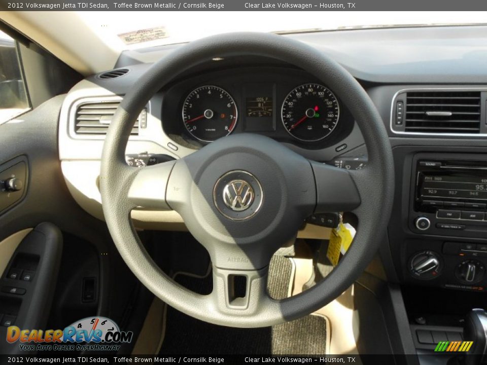 2012 Volkswagen Jetta TDI Sedan Toffee Brown Metallic / Cornsilk Beige Photo #16