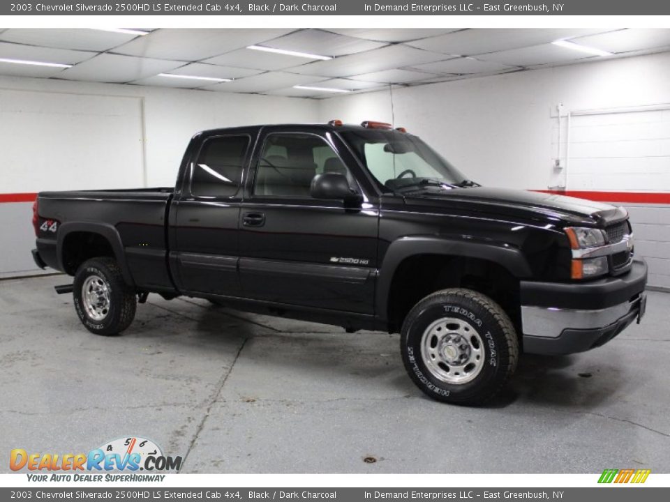 2003 Chevrolet Silverado 2500HD LS Extended Cab 4x4 Black / Dark Charcoal Photo #1