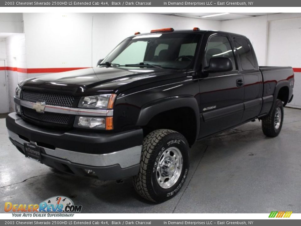 2003 Chevrolet Silverado 2500HD LS Extended Cab 4x4 Black / Dark Charcoal Photo #6