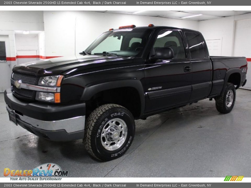 2003 Chevrolet Silverado 2500HD LS Extended Cab 4x4 Black / Dark Charcoal Photo #7