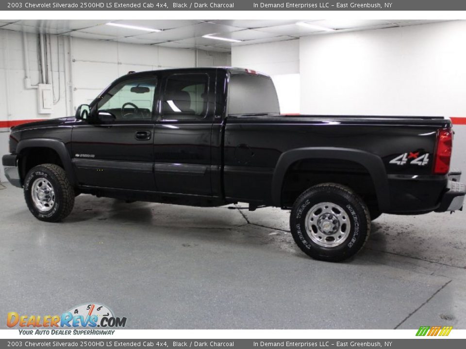 2003 Chevrolet Silverado 2500HD LS Extended Cab 4x4 Black / Dark Charcoal Photo #10