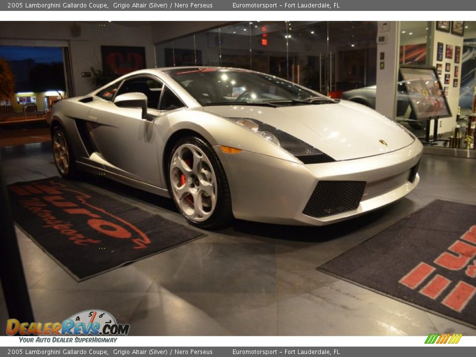 2005 Lamborghini Gallardo Coupe Grigio Altair (Silver) / Nero Perseus Photo #28