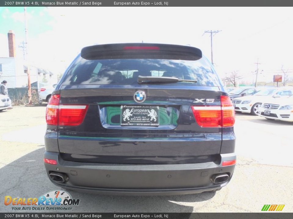 2007 BMW X5 4.8i Monaco Blue Metallic / Sand Beige Photo #5
