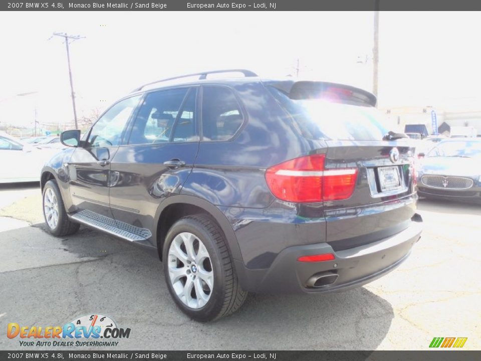 2007 BMW X5 4.8i Monaco Blue Metallic / Sand Beige Photo #6