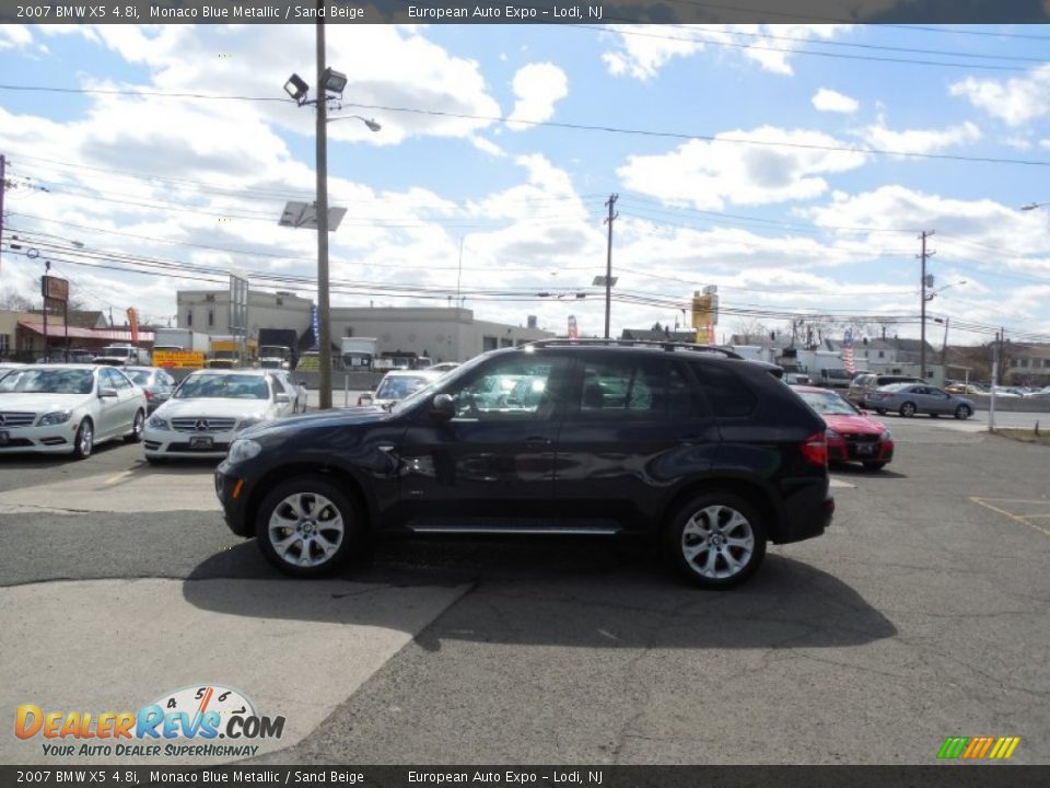 2007 BMW X5 4.8i Monaco Blue Metallic / Sand Beige Photo #7