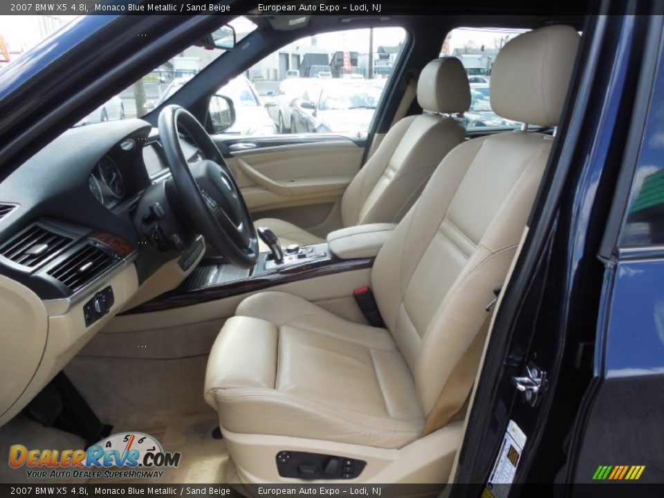 2007 BMW X5 4.8i Monaco Blue Metallic / Sand Beige Photo #10