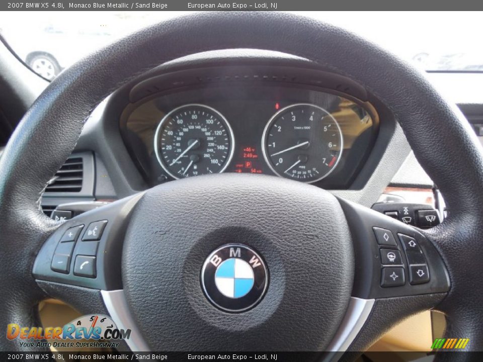 2007 BMW X5 4.8i Monaco Blue Metallic / Sand Beige Photo #11