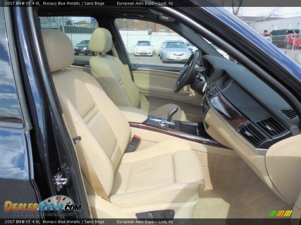2007 BMW X5 4.8i Monaco Blue Metallic / Sand Beige Photo #21