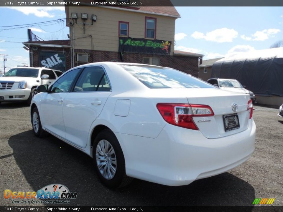 2012 Toyota Camry LE Super White / Ivory Photo #6