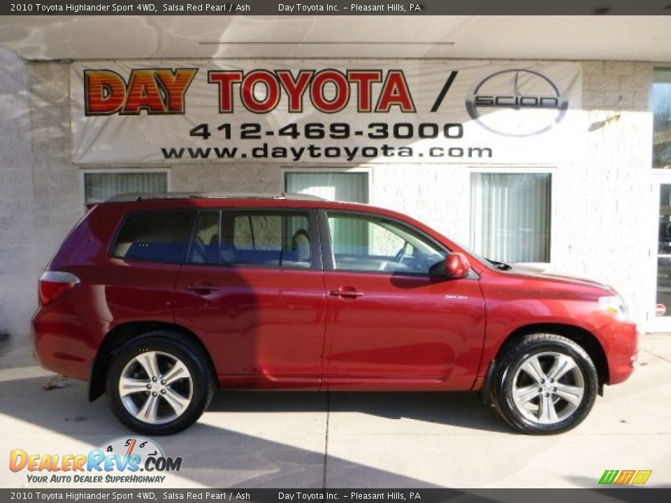 2010 Toyota Highlander Sport 4WD Salsa Red Pearl / Ash Photo #1