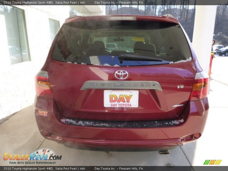 2010 Toyota Highlander Sport 4WD Salsa Red Pearl / Ash Photo #3