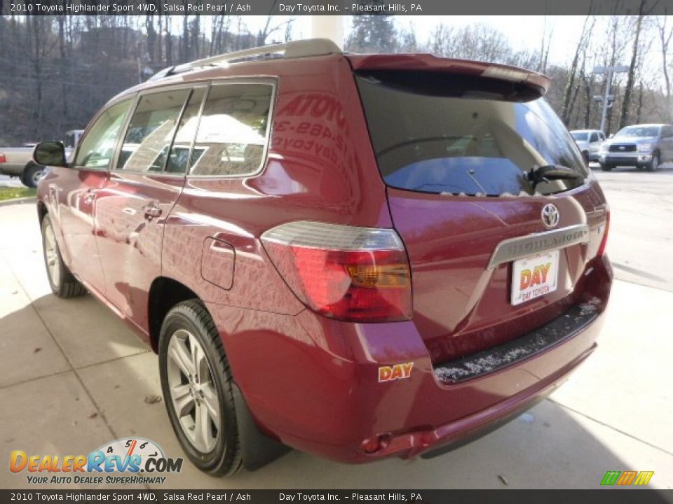 2010 Toyota Highlander Sport 4WD Salsa Red Pearl / Ash Photo #4