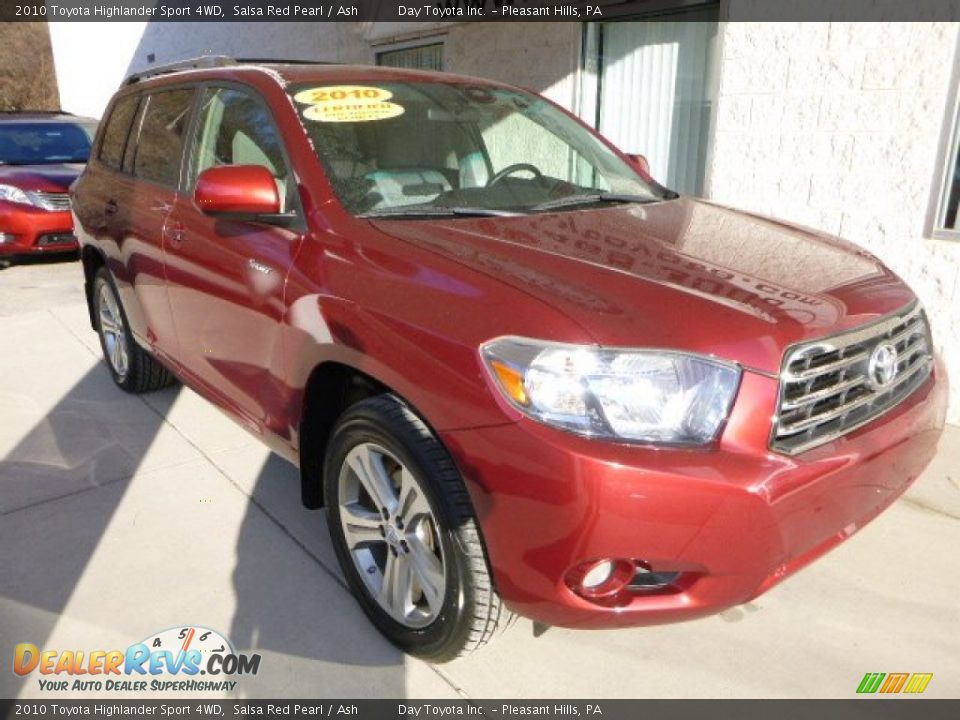 2010 Toyota Highlander Sport 4WD Salsa Red Pearl / Ash Photo #7