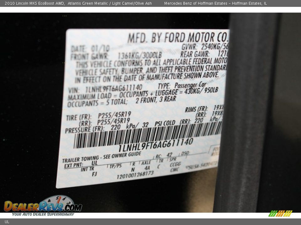 UL - 2010 Lincoln MKS