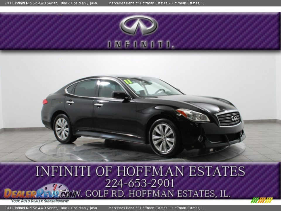 2011 Infiniti M 56x AWD Sedan Black Obsidian / Java Photo #1