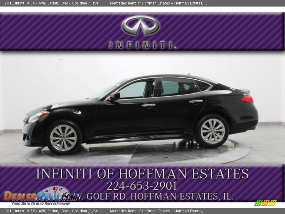 2011 Infiniti M 56x AWD Sedan Black Obsidian / Java Photo #2