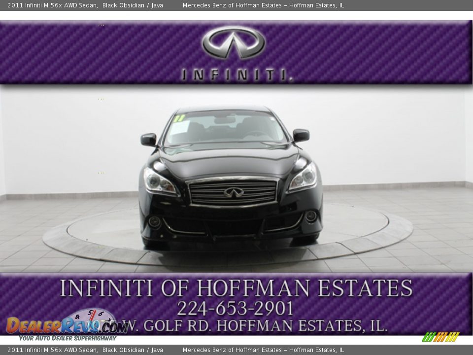 2011 Infiniti M 56x AWD Sedan Black Obsidian / Java Photo #3