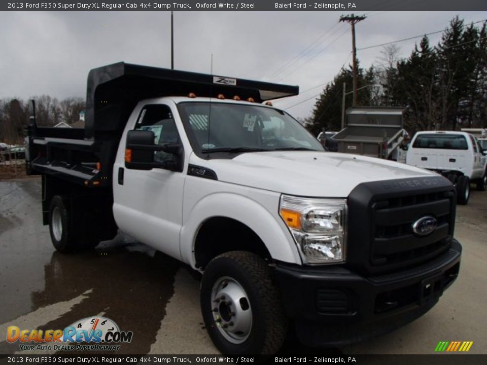 Front 3/4 View of 2013 Ford F350 Super Duty XL Regular Cab 4x4 Dump Truck Photo #2