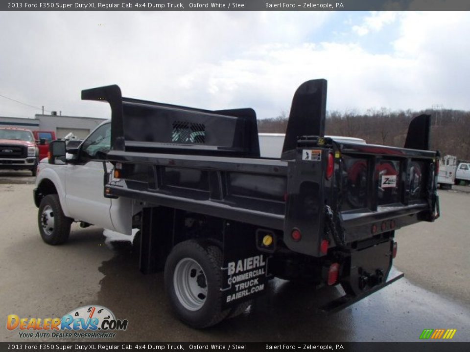 2013 Ford F350 Super Duty XL Regular Cab 4x4 Dump Truck Oxford White / Steel Photo #6