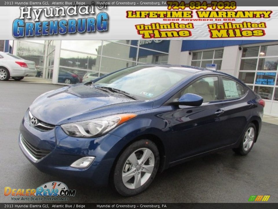 2013 Hyundai Elantra GLS Atlantic Blue / Beige Photo #1