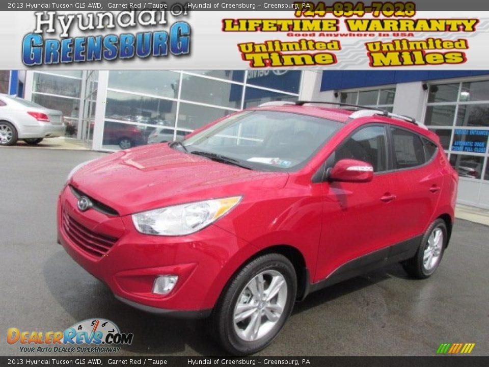 2013 Hyundai Tucson GLS AWD Garnet Red / Taupe Photo #1