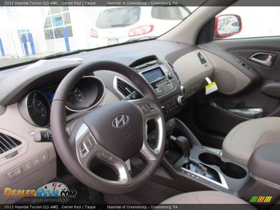 2013 Hyundai Tucson GLS AWD Garnet Red / Taupe Photo #6