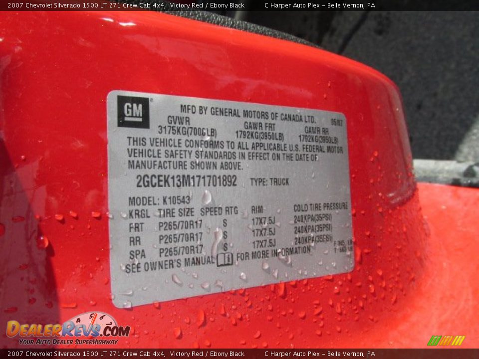 2007 Chevrolet Silverado 1500 LT Z71 Crew Cab 4x4 Victory Red / Ebony Black Photo #24