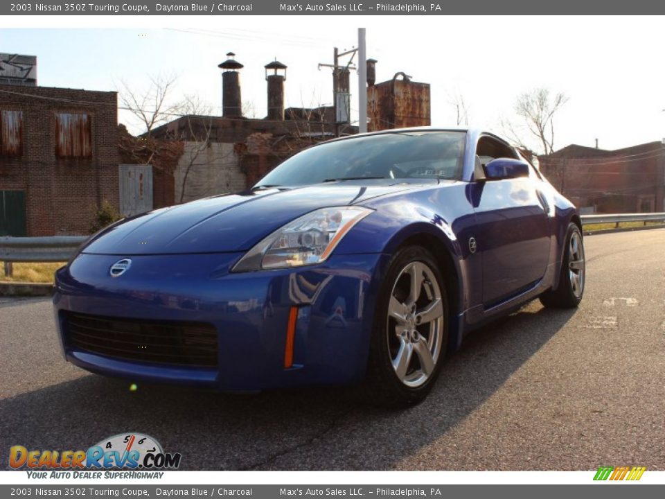 2003 Nissan 350Z Touring Coupe Daytona Blue / Charcoal Photo #11