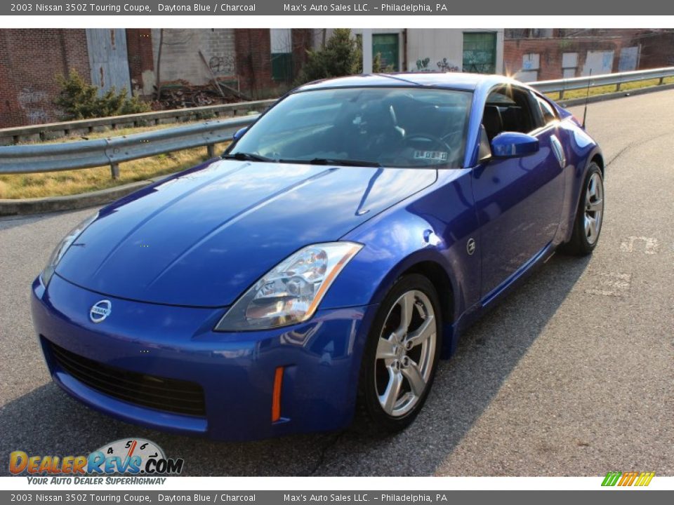 2003 Nissan 350Z Touring Coupe Daytona Blue / Charcoal Photo #12