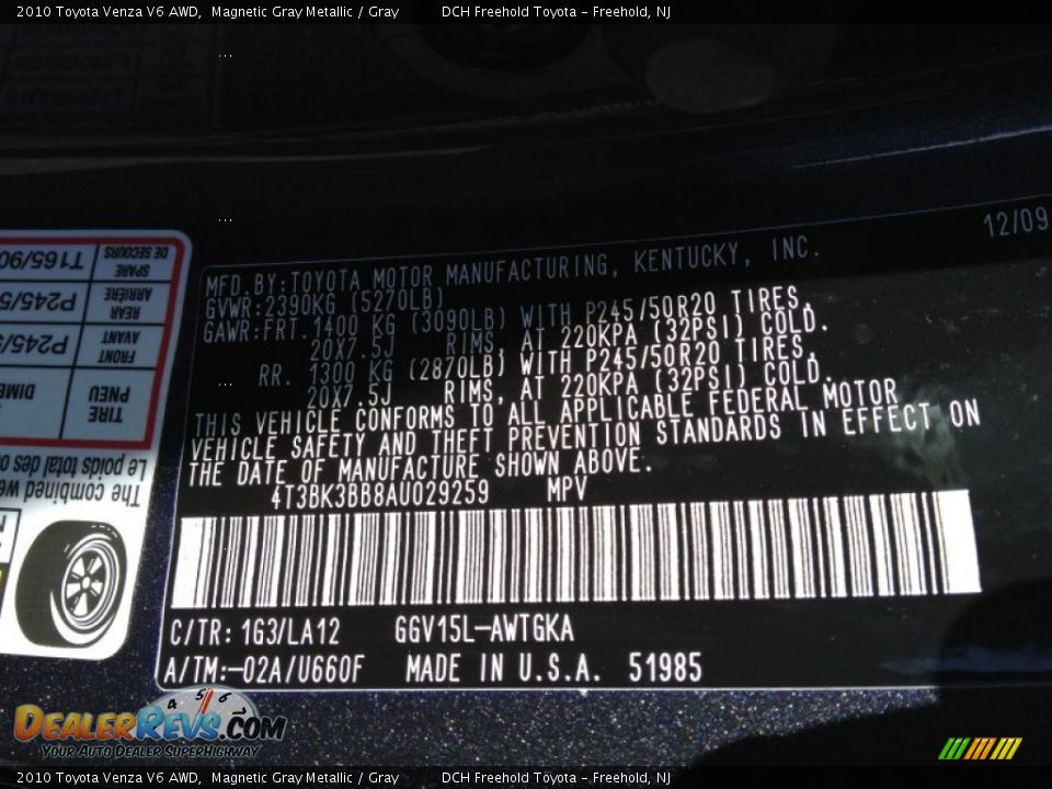 2010 Toyota Venza V6 AWD Magnetic Gray Metallic / Gray Photo #18