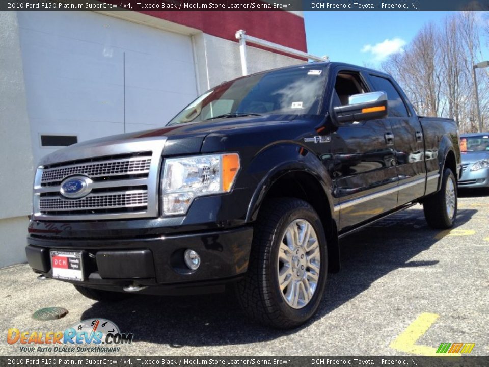 2010 Ford F150 Platinum SuperCrew 4x4 Tuxedo Black / Medium Stone Leather/Sienna Brown Photo #1