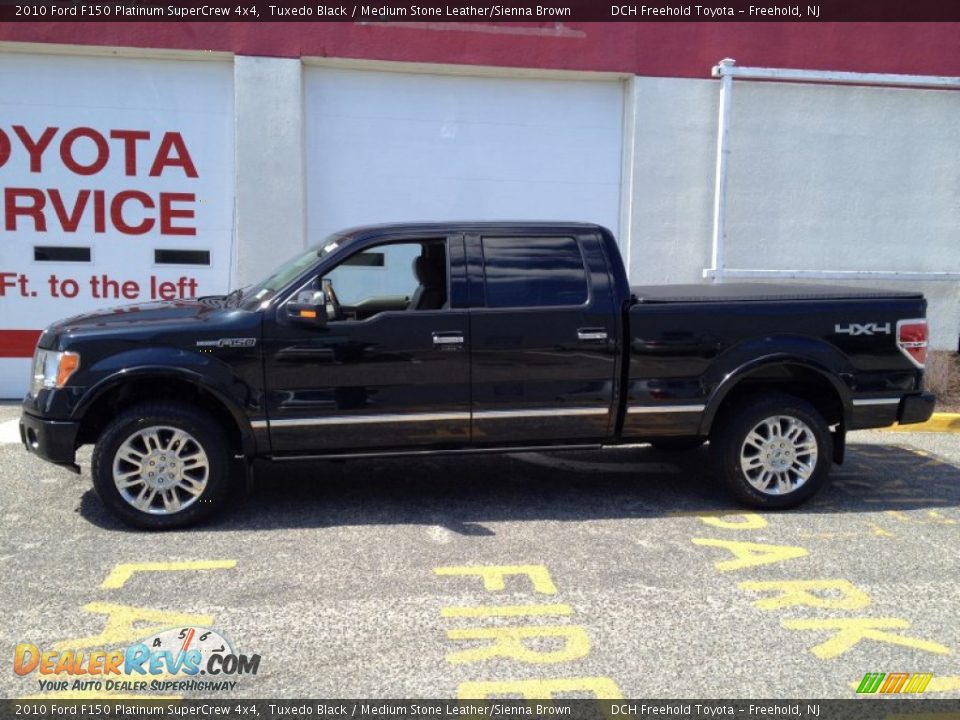 2010 Ford F150 Platinum SuperCrew 4x4 Tuxedo Black / Medium Stone Leather/Sienna Brown Photo #3