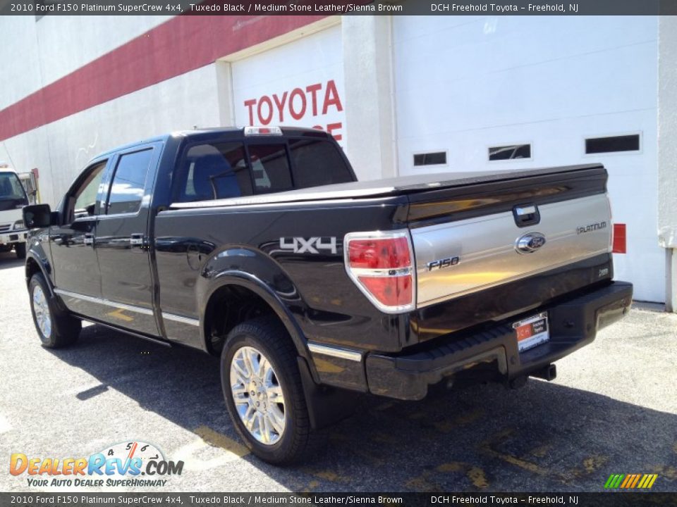 2010 Ford F150 Platinum SuperCrew 4x4 Tuxedo Black / Medium Stone Leather/Sienna Brown Photo #4